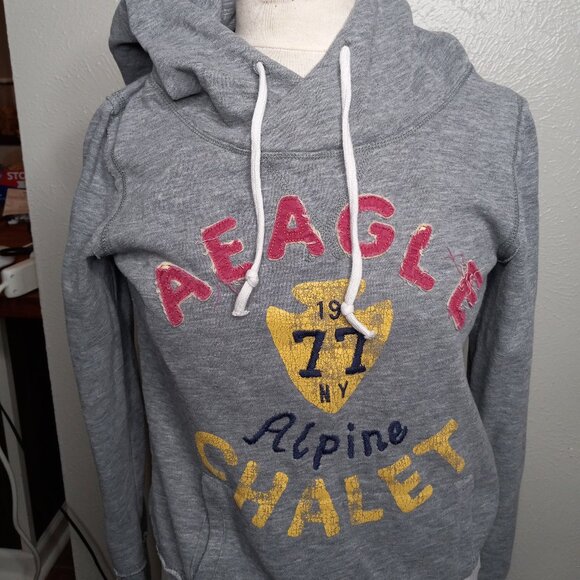 American Eagle Outfitters Sweaters - American Eagle 1977 Logo Hoodie size M Women Alpine Chalet